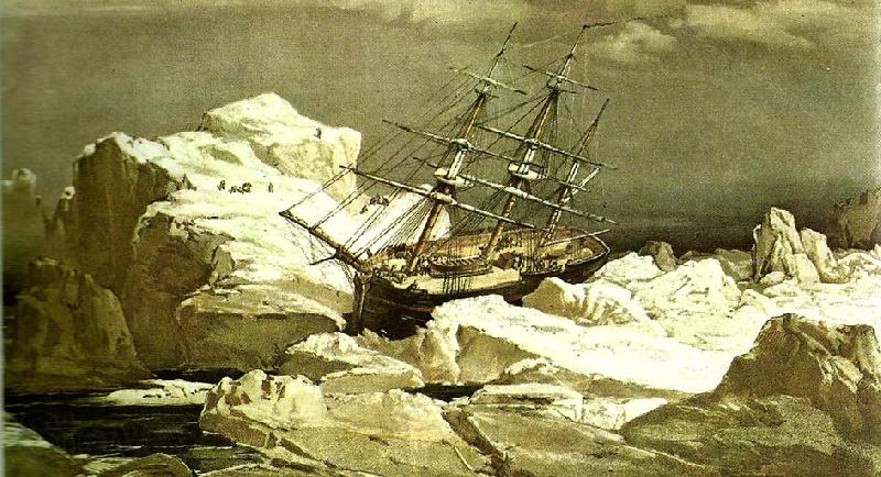 unknow artist robert mcclures skepp investigator sitter fast i isen norr om bankon Germany oil painting art